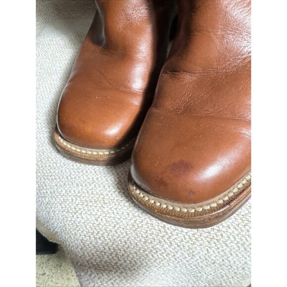 VTG FRYE 80's 2955T Campus Boots Leather Brown 9D Classic Square Toe Made USA - Picture 12 of 12